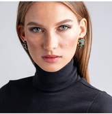 Thumbnail for your product : Kenneth Jay Lane Burgundy And Emerald Half Hoop Clip Earrings