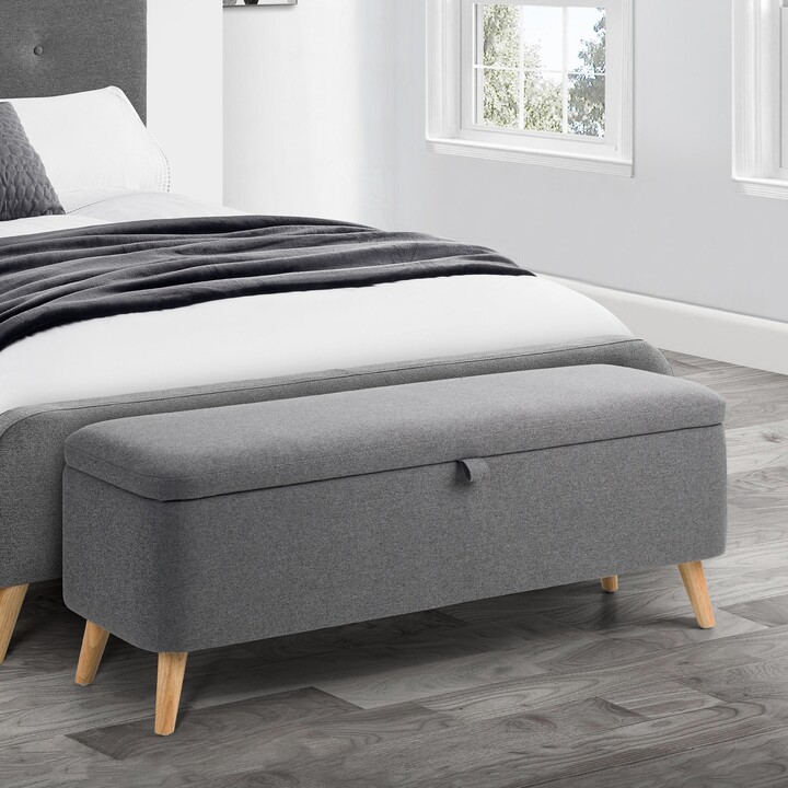 Dunelm Astrid Linen Storage Bench Grey ShopStyle