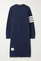 Thumbnail for your product : Thom Browne Striped Cotton-jersey Dress - Blue
