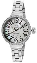 Thumbnail for your product : Glam Rock Women's Miami Beach Art Deco White Crystal White MOP Dial Stainless Steel