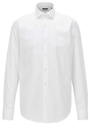 HUGO BOSS Regular-fit double-cuff shirt in Argyle cotton