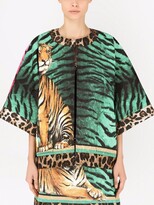 Thumbnail for your product : Dolce & Gabbana Animal-Print Crop-Sleeve Jacket