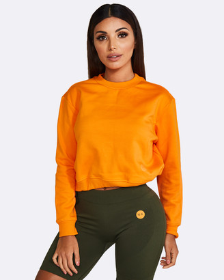 Nicky Kay Women's Orange Sweats - Adjustable Cropped Sweatshirt