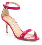 Thumbnail for your product : Manolo Blahnik Chaos Patent Leather Ankle-Strap Sandals
