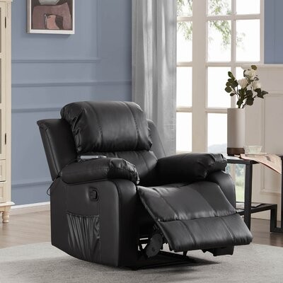 Red Barrel Studio Reclining Heated, Faux Leather Reclining Heated Massage Chair