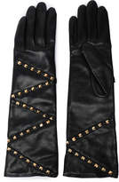 Thumbnail for your product : Agnelle Studded Leather Gloves
