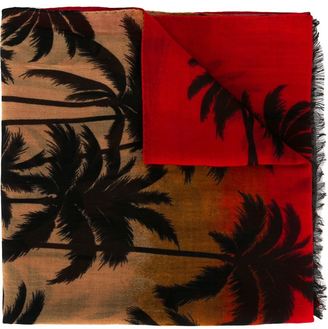 Saint Laurent palm tree intarsia scarf - unisex - Wool - One Size