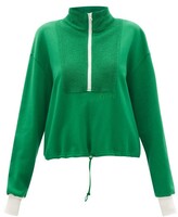 Thumbnail for your product : STAUD High-neck Cotton-jersey Sweatshirt - Green
