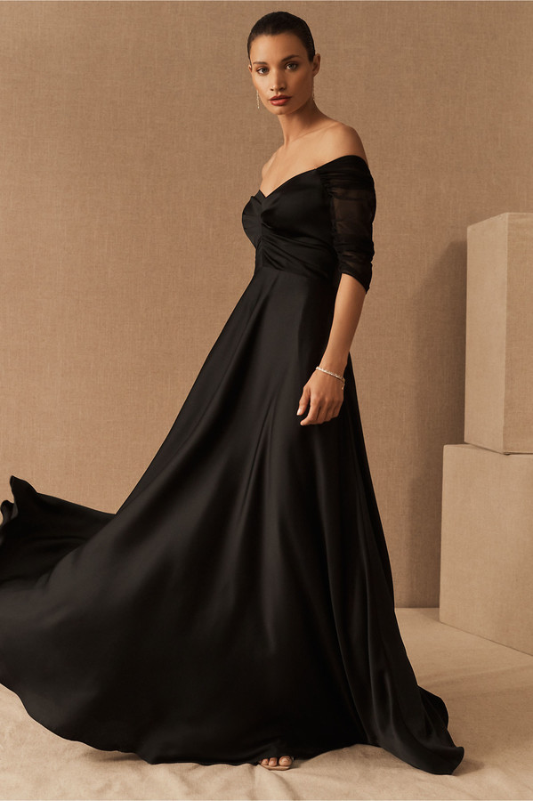 black flowy gown
