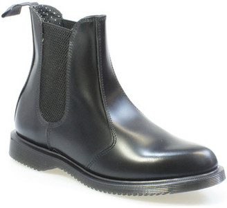 Dr. Martens Flora Womens Black Polished Smooth Leather Boots Black