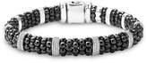 Thumbnail for your product : Lagos Black Caviar Ceramic and Sterling Silver Bracelet with Pavé Diamond Bars
