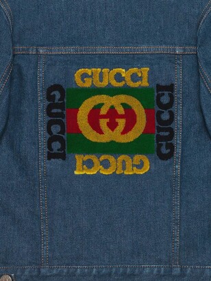 Gucci Children Children's denim jacket with Gucci logo