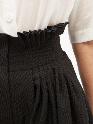 Vika Gazinskaya Pleated High-rise Cotton Wide-leg Trousers - Black