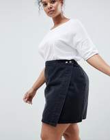 Thumbnail for your product : ASOS Curve Design Curve Denim Wrap Skirt In Washed Black