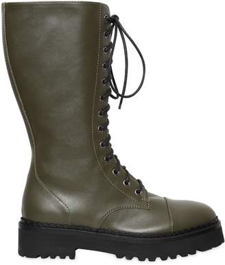 Moschino 40mm Leather Combat Boots