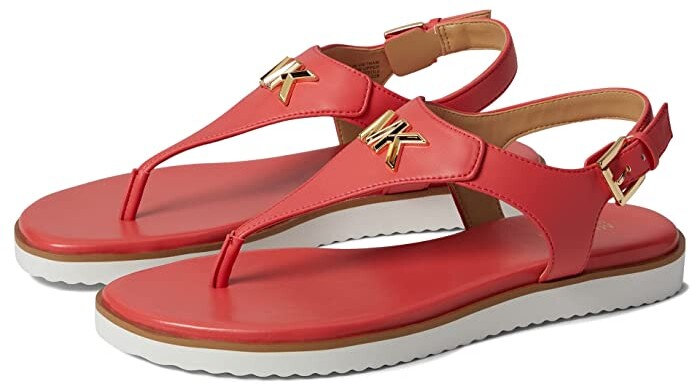 Amazon.com | Michael Kors Women's Mallory Thong Flat Sandal, Spiced Coral,  7.5 | Flats