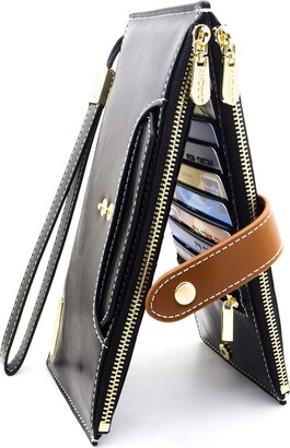 Fashion (Black)Women's Long Zipper Wallet Leather Wallets For