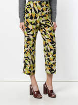 Thumbnail for your product : No.21 leaf print cropped trousers