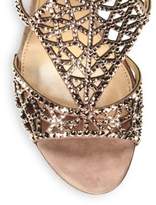 Thumbnail for your product : Sergio Rossi Tresor Swarovski Crystal and Suede Sandals