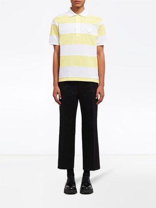 Prada Striped Short-Sleeve Polo Shirt