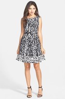 Thumbnail for your product : Ellen Tracy Print Ponte Fit & Flare Dress