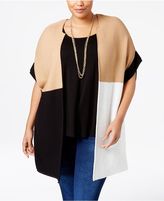 Thumbnail for your product : NY Collection Plus Size Colorblocked Duster Cardigan