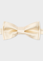 Thumbnail for your product : Men's Cream Plain Silk Pre-Tied Bow Tie