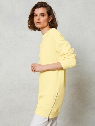 Mint Velvet Longline Side Zip Sweatshirt, Yellow - ShopStyle Jumpers \u0026  Hoodies