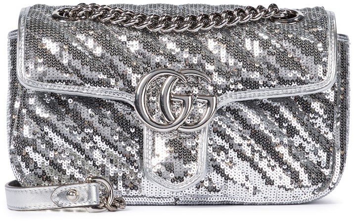 Gucci GG Marmont Mini sequined shoulder bag - ShopStyle