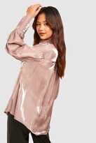 Thumbnail for your product : boohoo Petite Shimmer Deep Cuff Shirt
