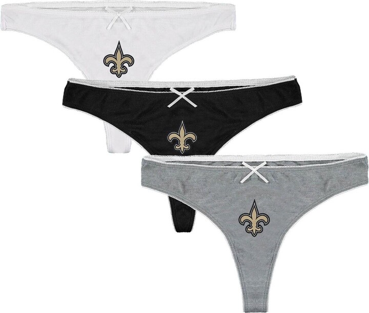 Concepts Sport Women's Black, Heathered Charcoal, White New Orleans Saints  3-Pack Lodge Thong Set - Black, Heathered Charcoal, White - ShopStyle