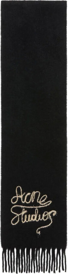 Acne Studios Fringed Logo-Detail Scarf