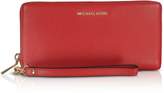 Thumbnail for your product : Michael Kors Mercer Large Bright Red Pebble Leather Continental Wallet