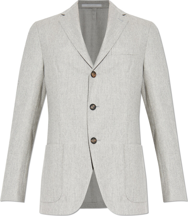 Eleventy Wool Blazer, , - Grey