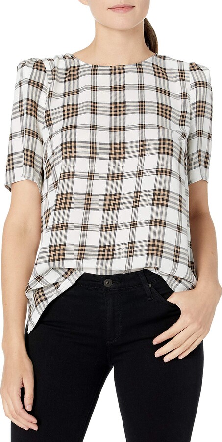 vince camuto plaid blouse