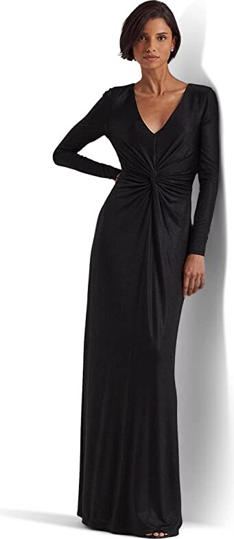 Lauren Ralph Lauren Print Jersey Women's Black Dresses | ShopStyle