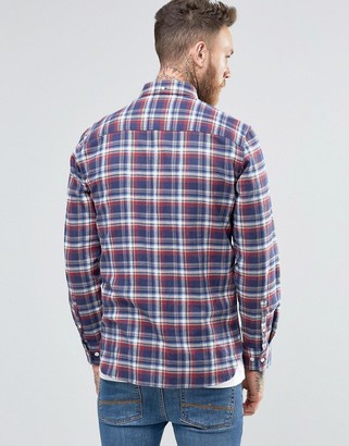 Penfield Redwater Check Button Shirt In Regular Fit Brushed Cotton
