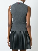 Thumbnail for your product : Thom Browne Sleeveless crew neck Shell Top With 4-Bar Stripe In Medium Grey Cashmere