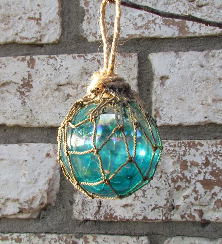 Aqua Glass Fishing Float Christmas Ornament