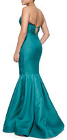 Thumbnail for your product : J. Mendel Strapless Bustier Mermaid Gown, Emerald