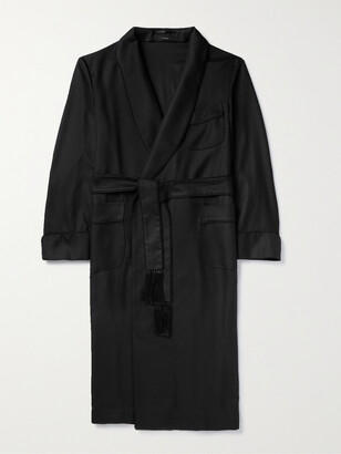 Tom Ford Tasselled Piped Cashmere-Twill Robe - Men - Black - S