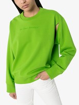 Thumbnail for your product : MM6 MAISON MARGIELA Embroidered Logo Cutout Cotton Sweater