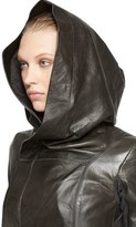 Thumbnail for your product : Rick Owens Lambskin Leather Hooded Biker Jacket