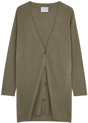 Villao Army Green Cashmere Cardigan - ShopStyle