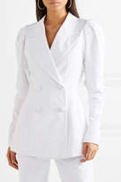 Thumbnail for your product : 16Arlington Double-breasted Satin-twill Blazer - White