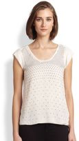 Thumbnail for your product : Rebecca Taylor Studded Silk Chiffon Top
