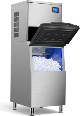 Domccy® Commercial Ice Maker - 600LBS/Day Production with 560LBS Storage for Restaurant Bar & Hotel
