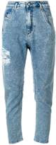 Diesel distressed cropped tapered jeans