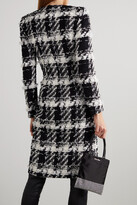 Thumbnail for your product : Halpern Wrap-effect Embellished Metallic Bouclé-tweed Dress - Black