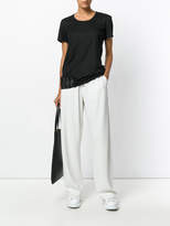 Thumbnail for your product : Y-3 text print mesh T-shirt